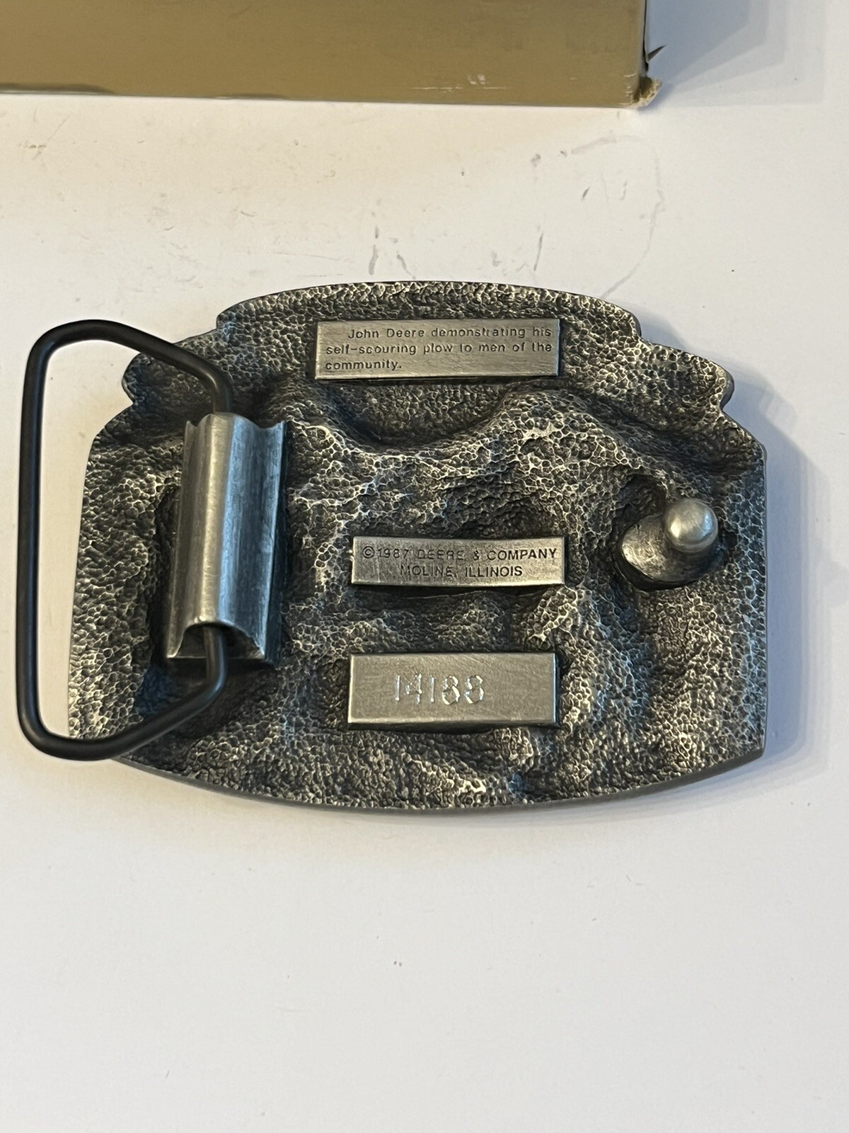 Vintage 1987 John Deere 150th 1837-1987 Commemorative Metal Belt Buckle#14188👀