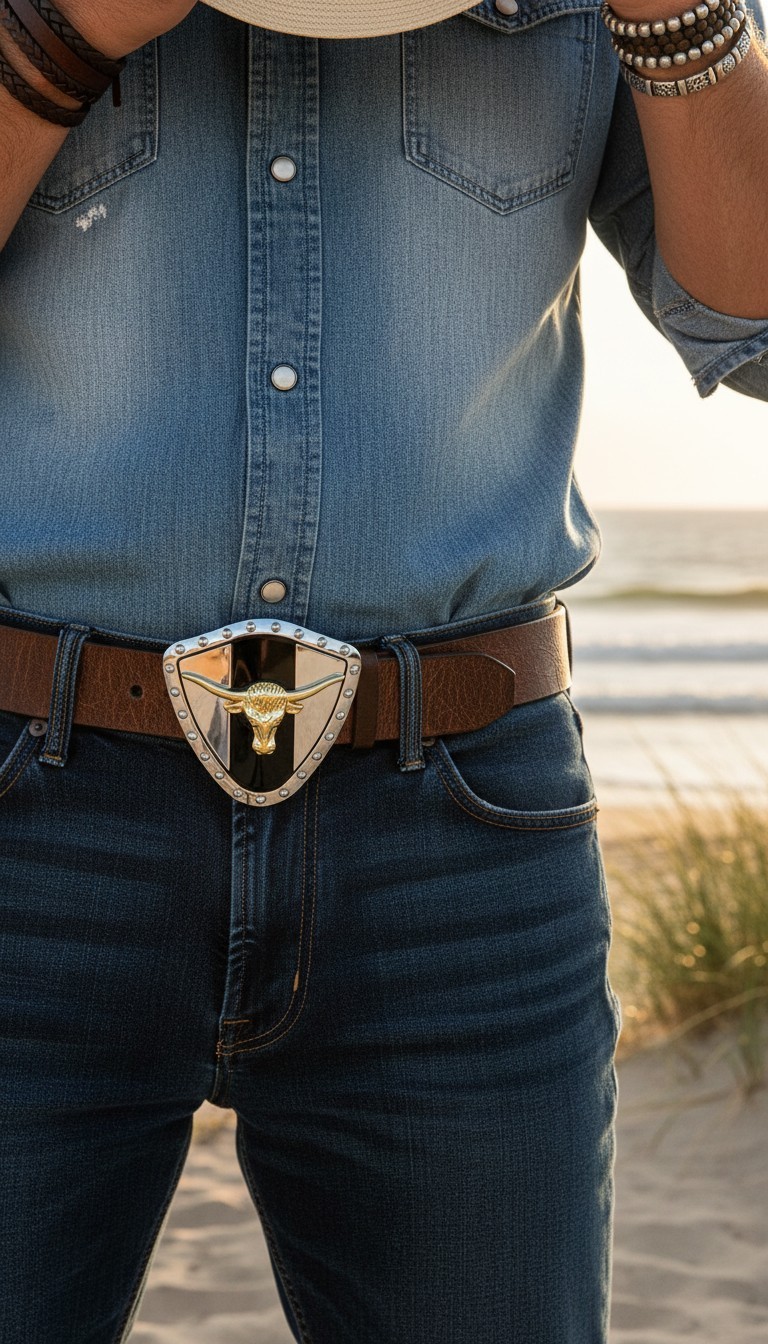 Men Women Silver Metal Western Belt Buckle Texas Lone Horn Cow Bling Gold Bull