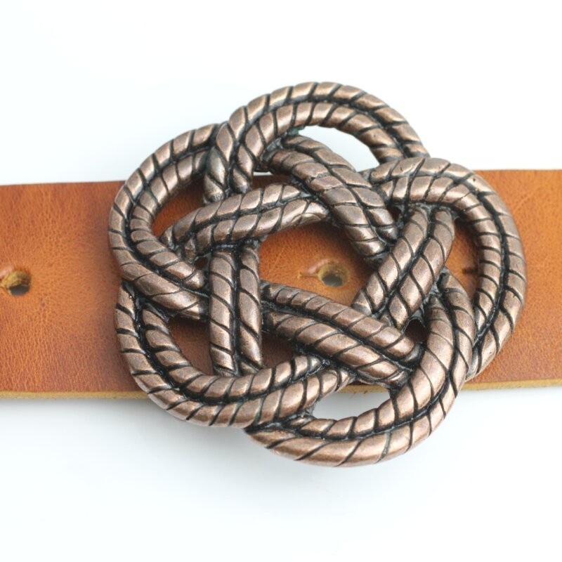 Knot Belt Buckle, Celtic Gordian Knot Buckle, Antique Copper Rope Design Buckle