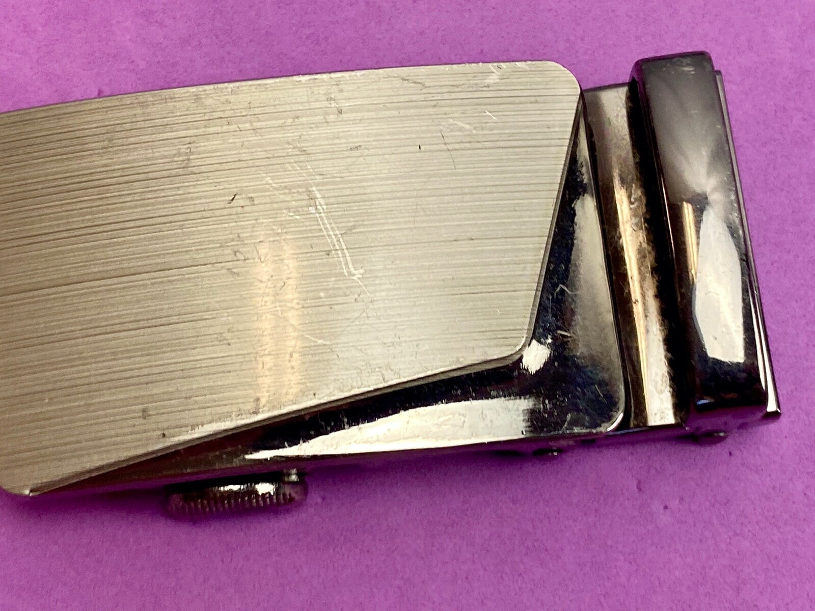 Wide Heavy Silver And Black Color Dress Replacement Belt Buckle