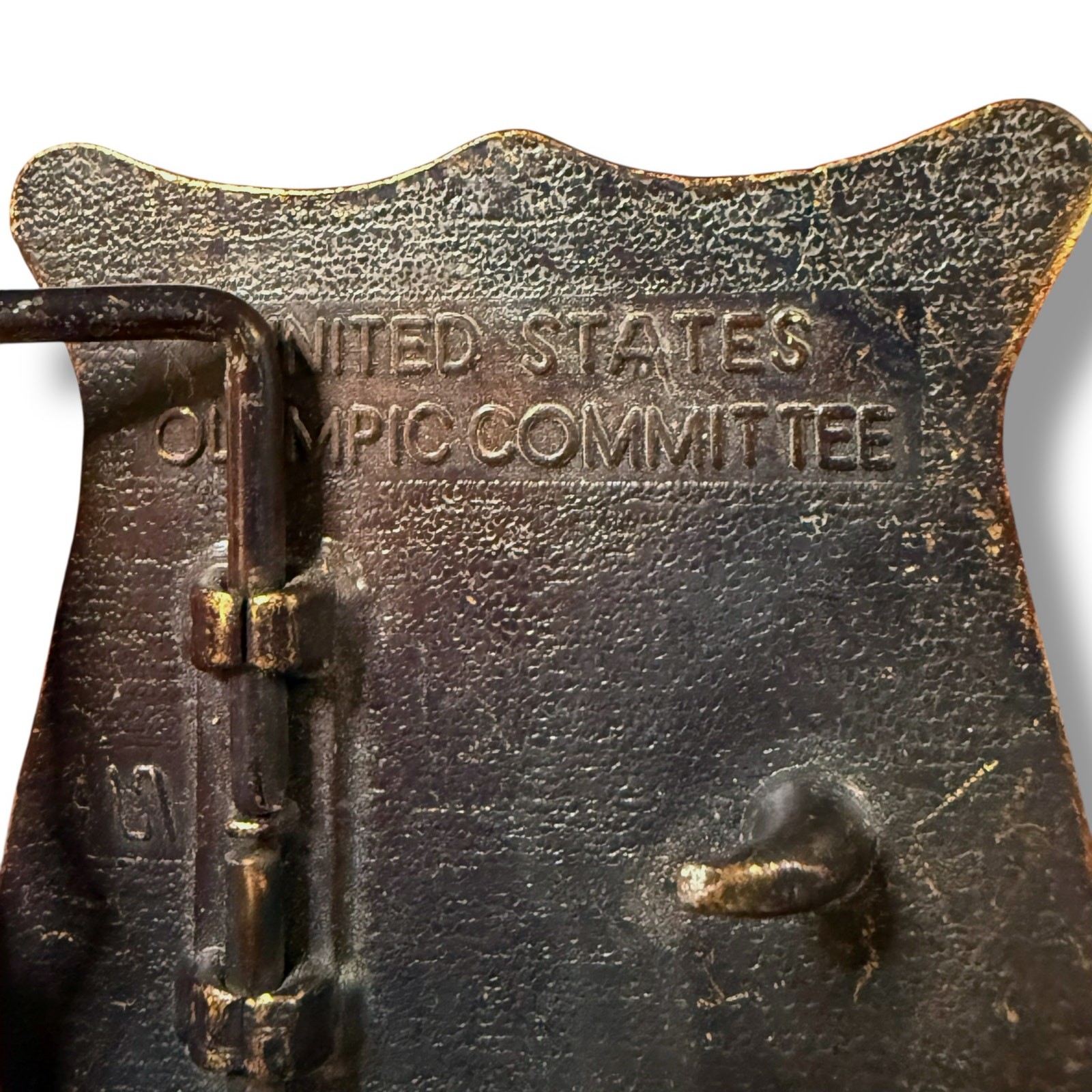 Vintage 1980 Olympic Committee Belt Buckle Bronze Relief