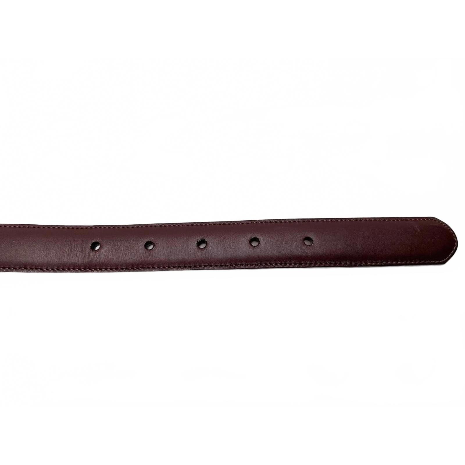 Lands End Brown Leather Belt Men 48&Prime; Long Gold Buckle Classic Business Everyday