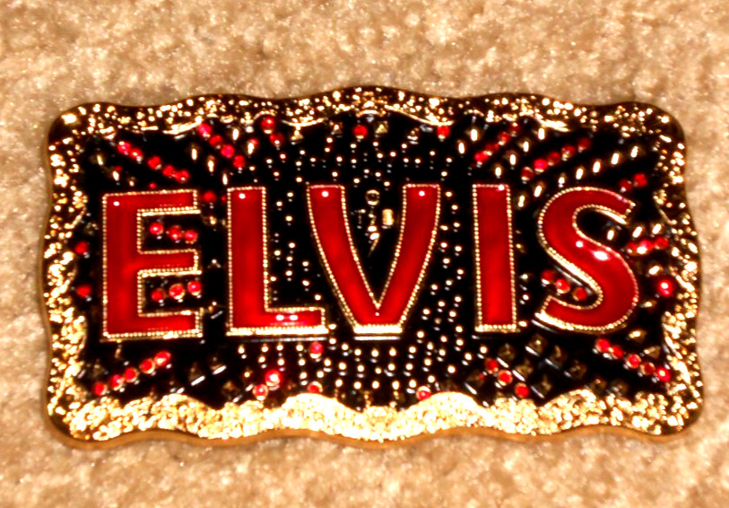 rare soldout elvis presley movie belt buckle as worn by baz luhrmann