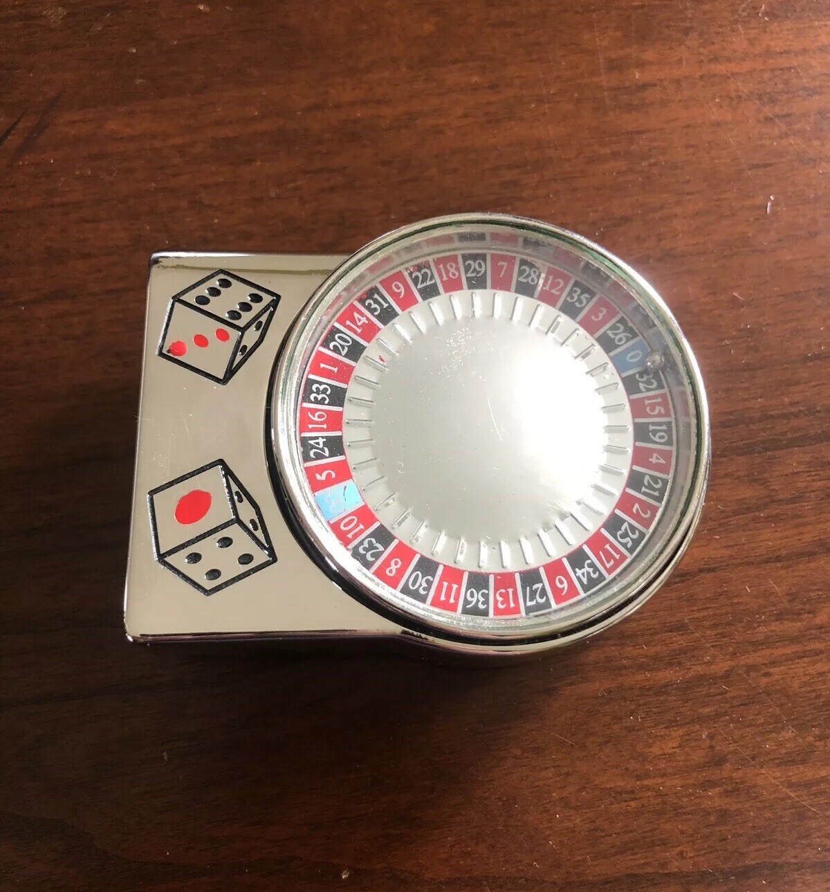 Spinning Roulette Table Casino Dice Gambler Metal Unisex Men’s Belt Buckle