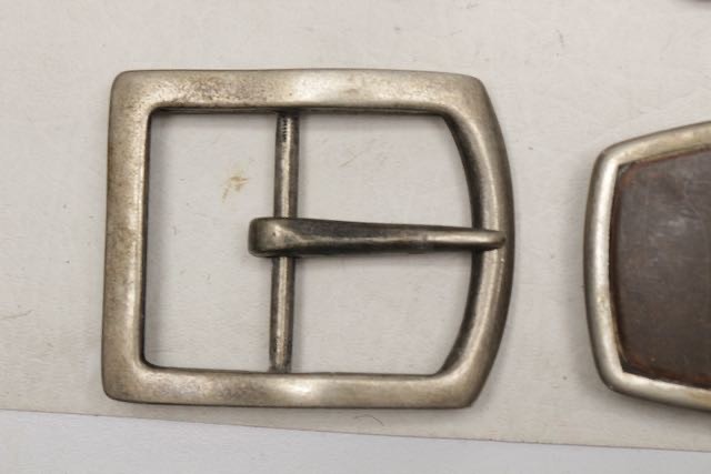 Lot of 9 Assorted Belt Buckles 1.5” Silvertone Brass Nickel Leather Crafter
