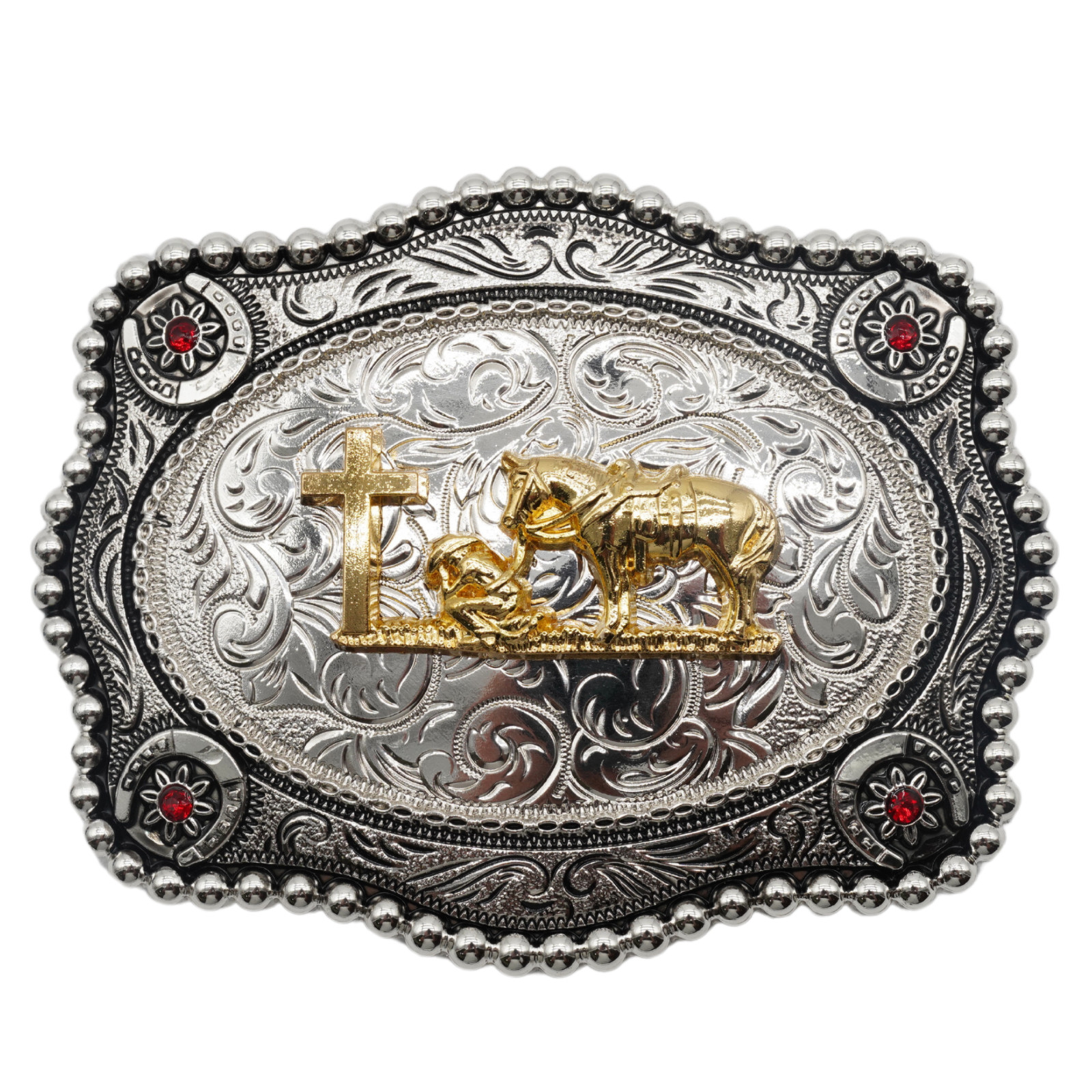 Western texas State Flag Cowboy Rodeo Scorpion Saint Jude Rooster Belt Buckle
