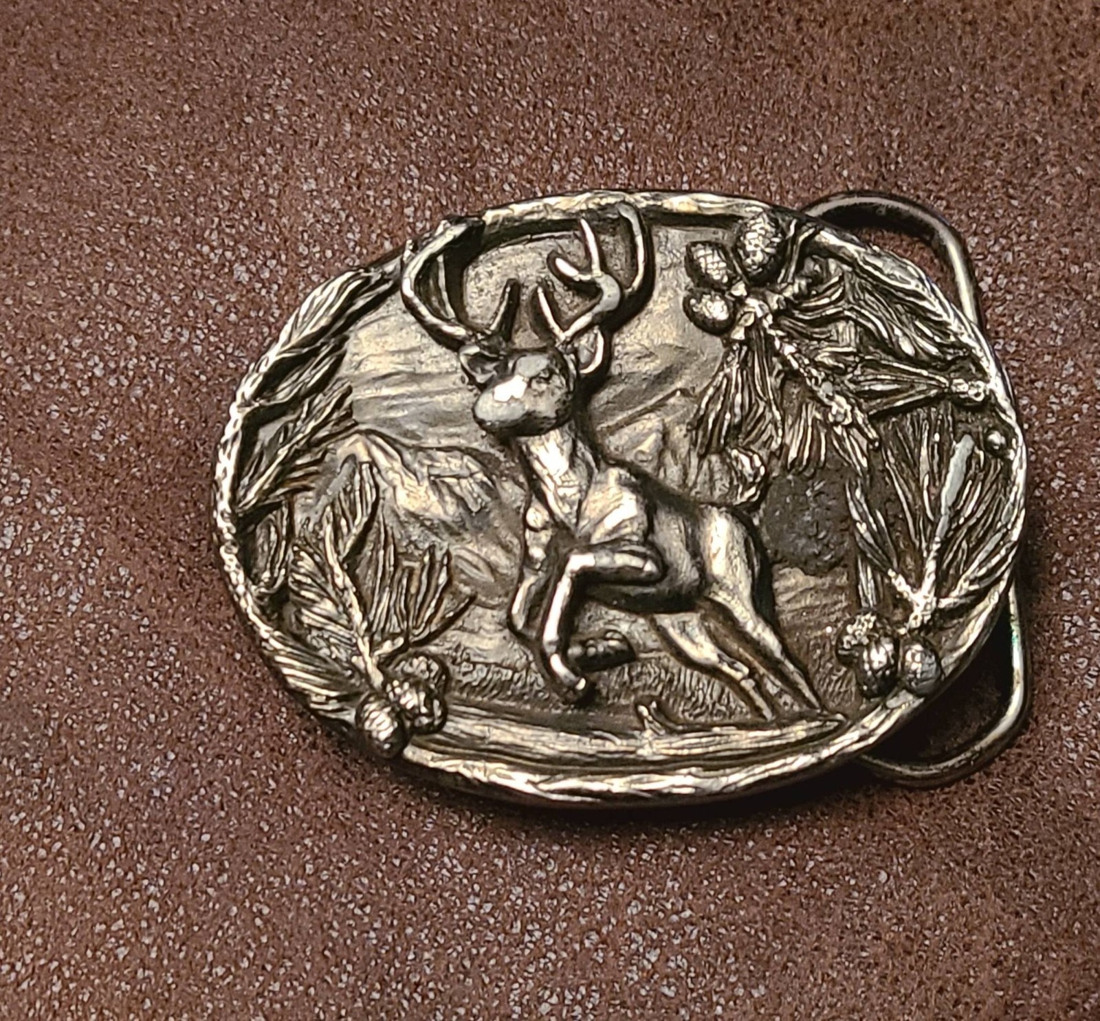 VINTAGE 1643 Brass Deer Buckle- THE GREAT AMERICAN BUCKLE CO- copyright 1986