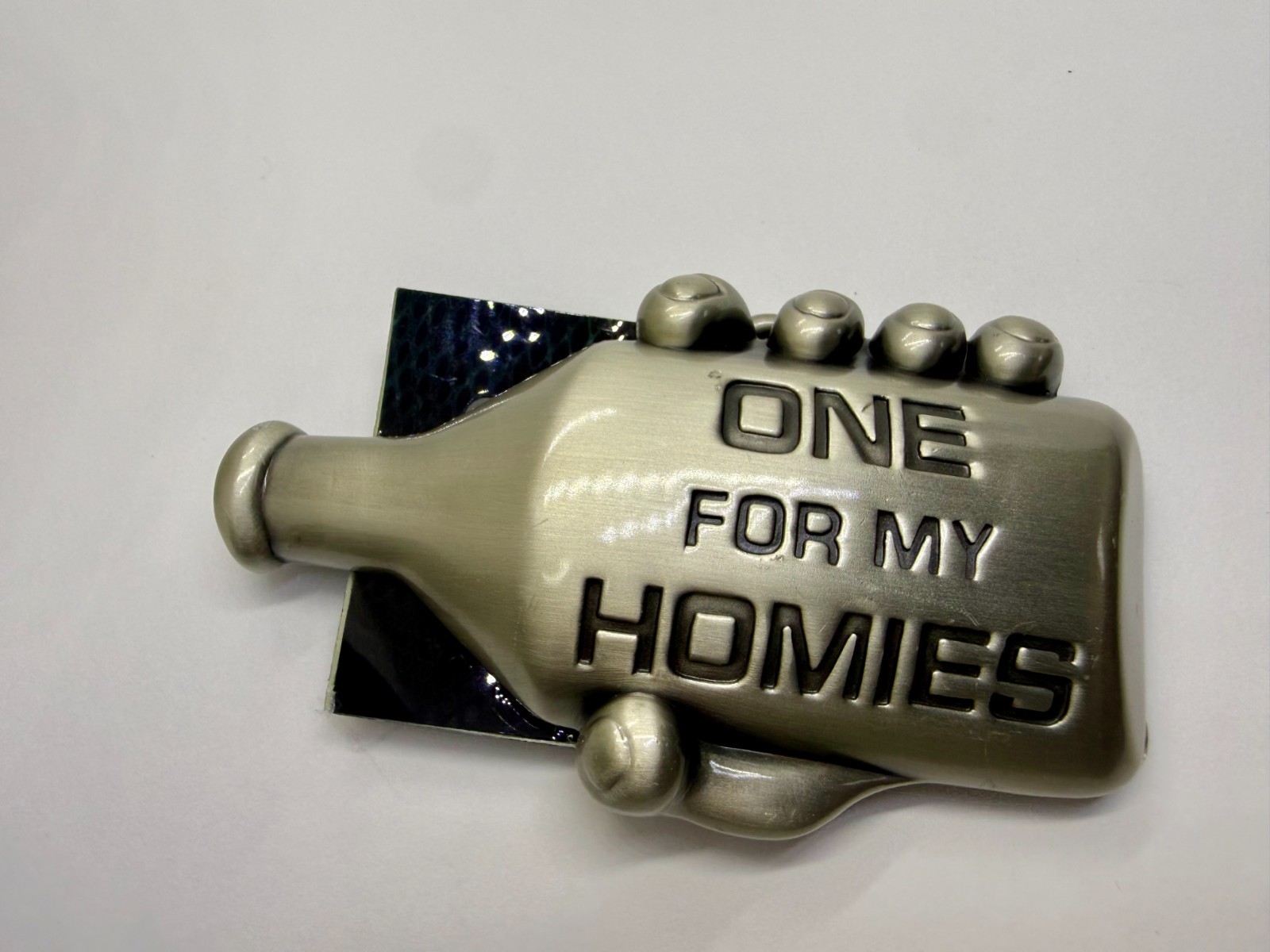 One For My Homies Bottle Novelty Cutout Silver Moon Belt Buckle New With Tags