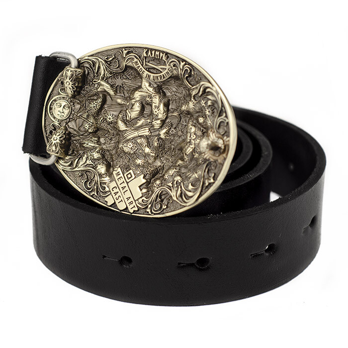 Gemini german silver buckle, Twins Horoscope Astrological Zodiac Sign buckle