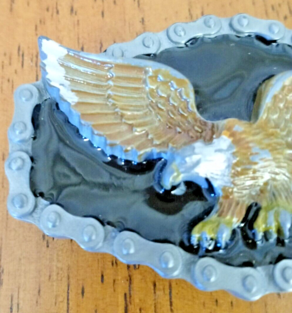 Great American Buckle American Eagle VTG 1983 Enamel Eagle Belt Buckle