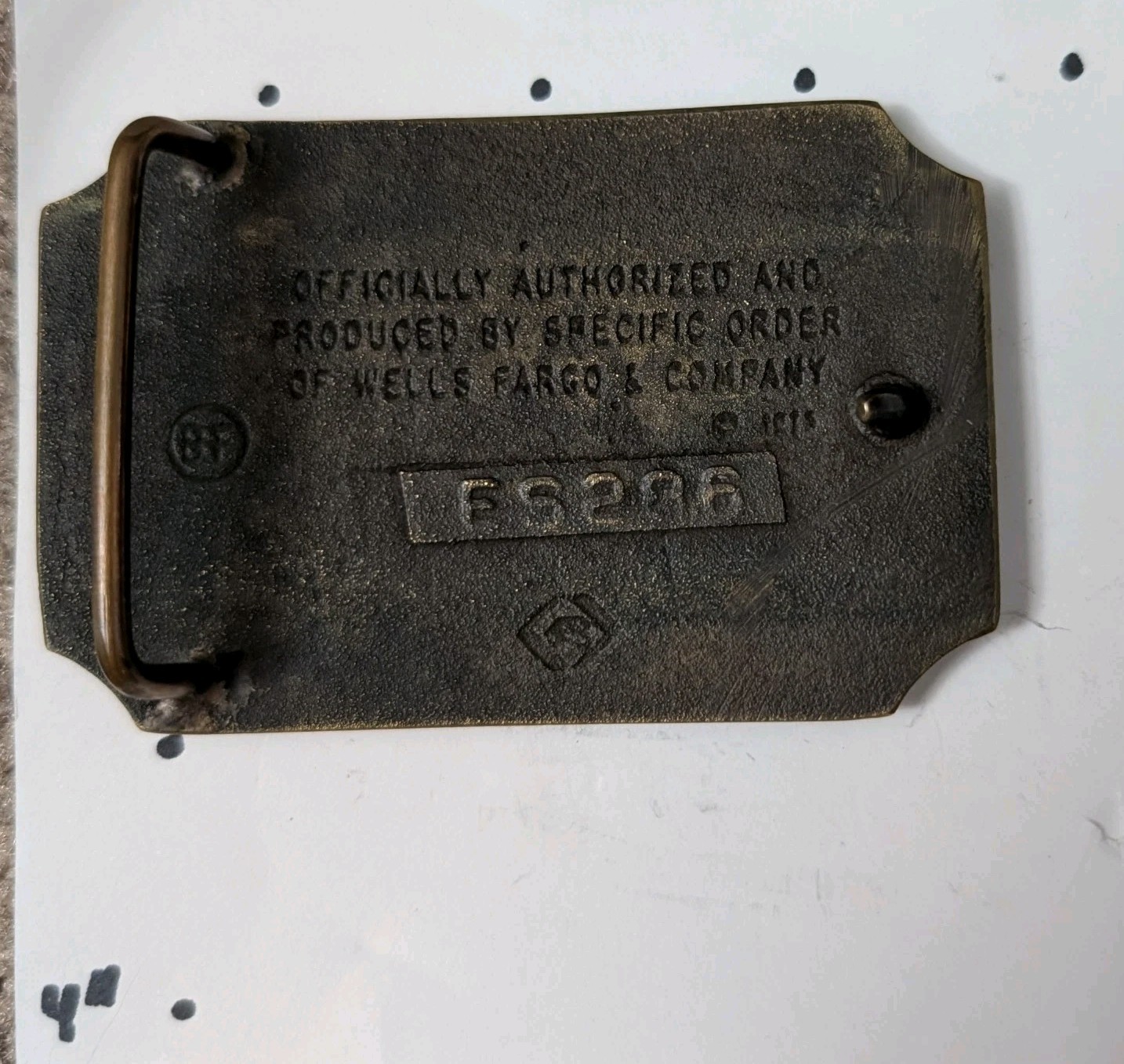 Wells Fargo & Co Stagecoach Western Belt Buckle & Registration Certificate
