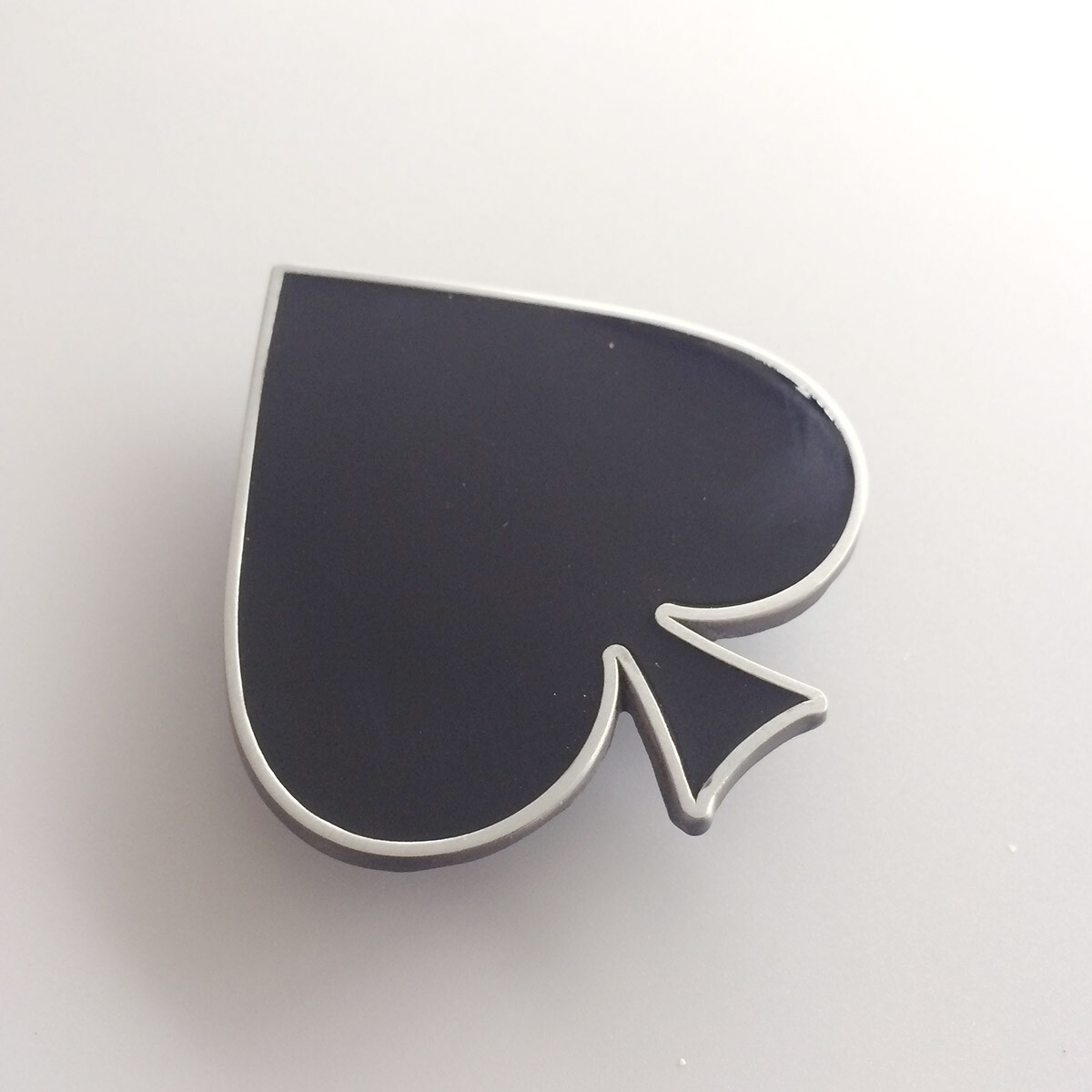 Antique Silver Black Enamel Pear Shape Belt Buckle