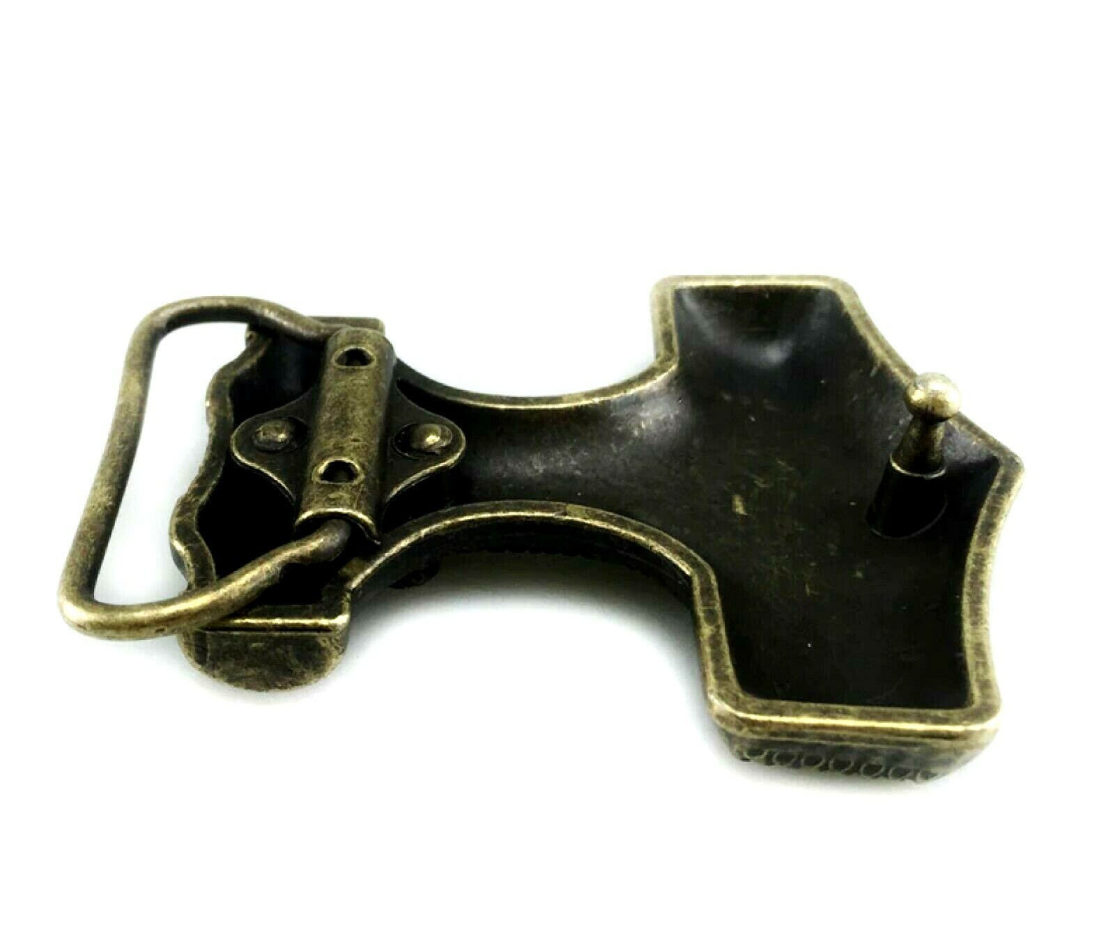 Belt Buckle Thor&rsquo;s Hammer Viking Celtic Raven Skane Metal Bronzed Buckle Only