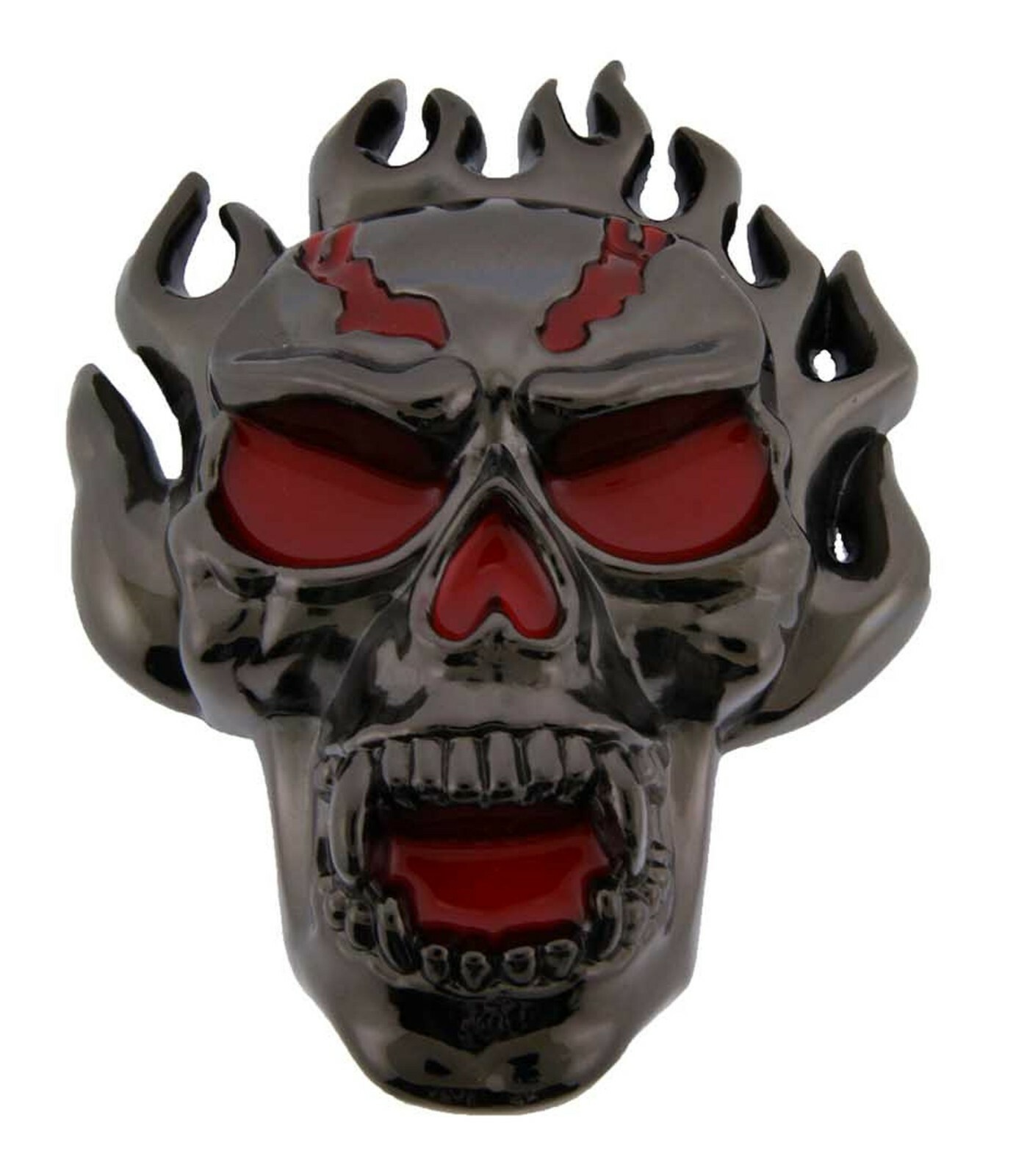 Skull Belt Buckle Cross bones Metal Silver Tattoo Mens Women Halloween Costume