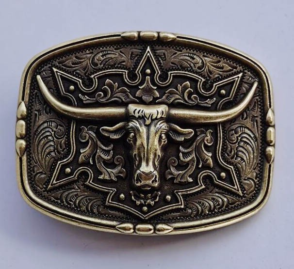 Western Cowboy Zinc Alloy Belt Buckle Classic Bull Head Belt Buckle