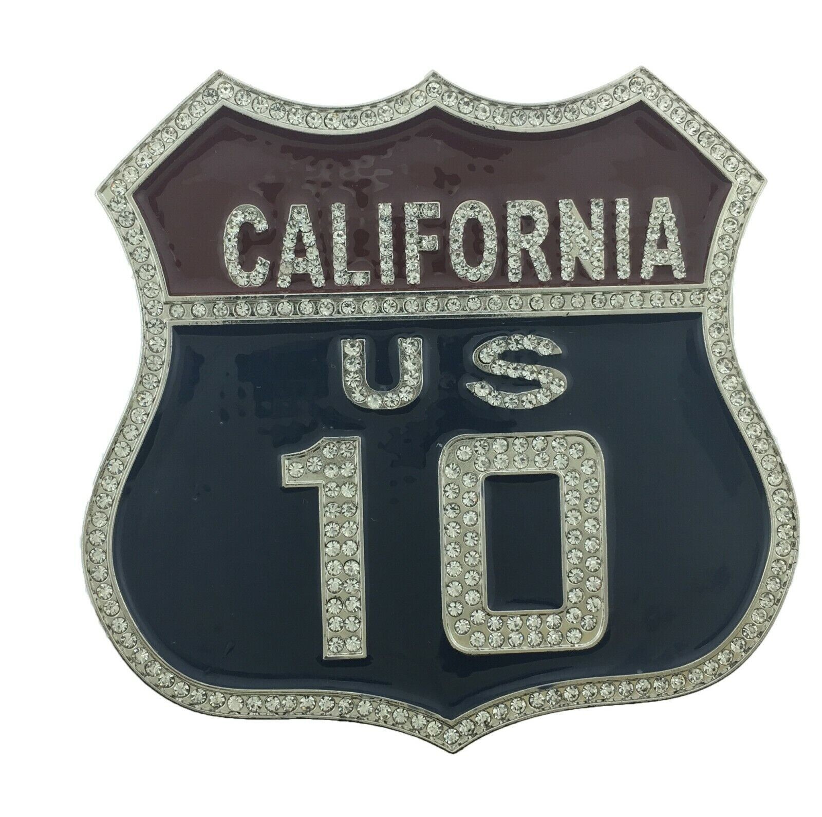 Vintage State of California 10 FREEWAY USA Belt Buckle Men Western Cowboy Rodeo