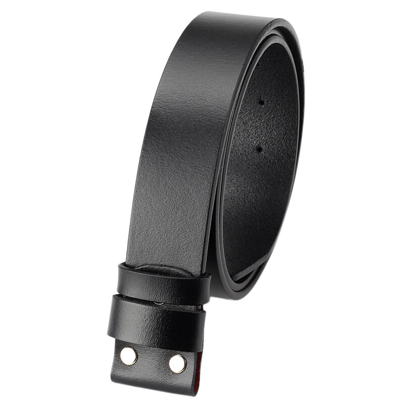 No Buckle Men Snap Strap Belt Full Leather No Buckle