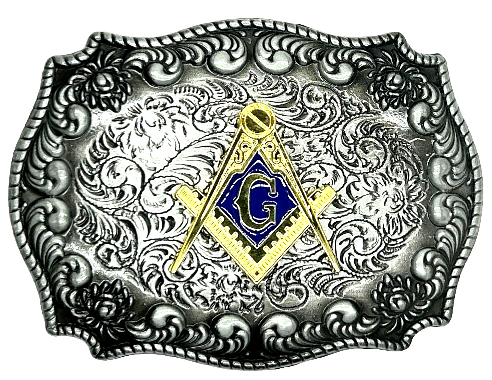 Golden Mason Freemason Masonic Enameled Belt Buckle New