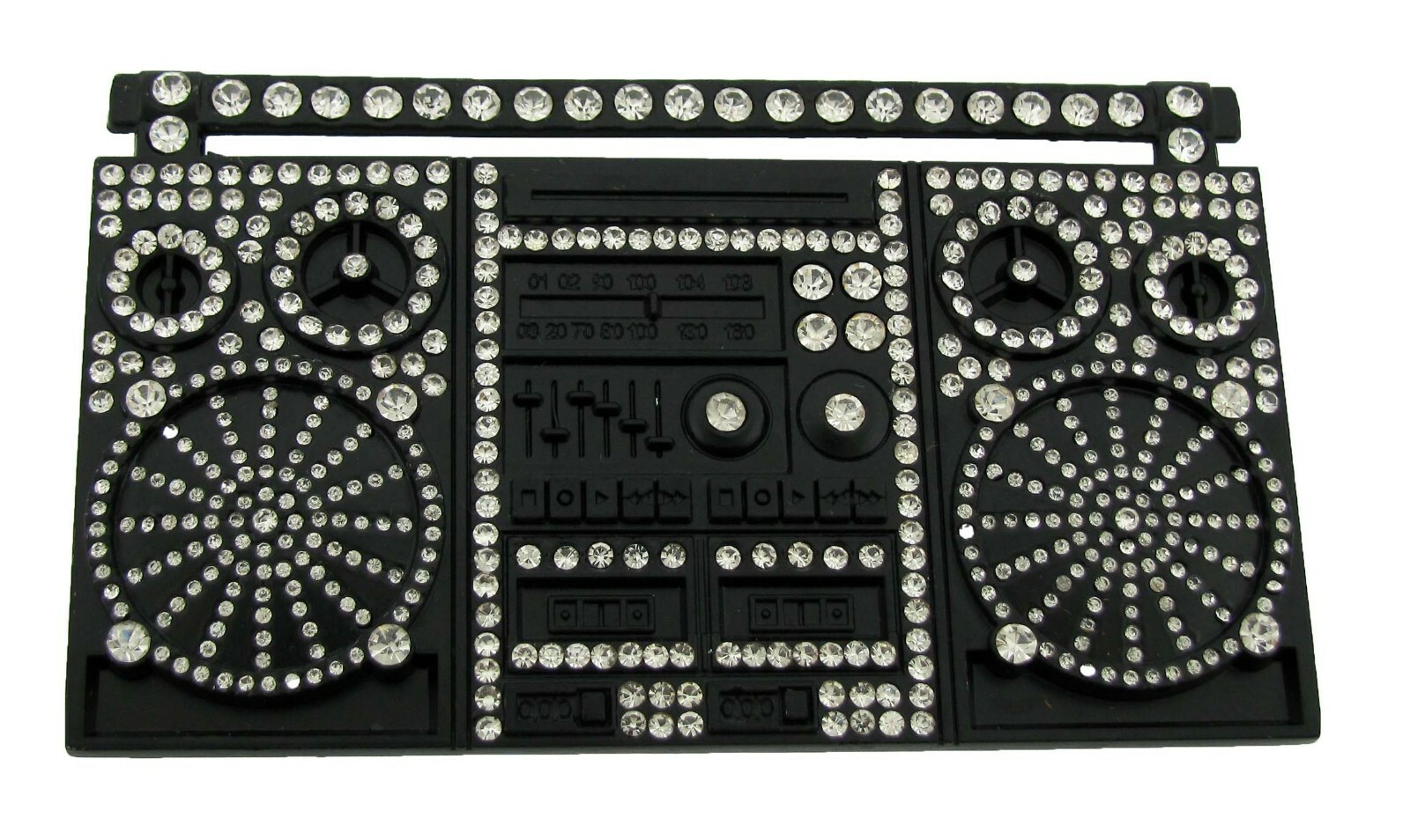 Retro Boom Box Belt Buckle Blaster Radio Dj Ghetto Music Old school Silver Metal