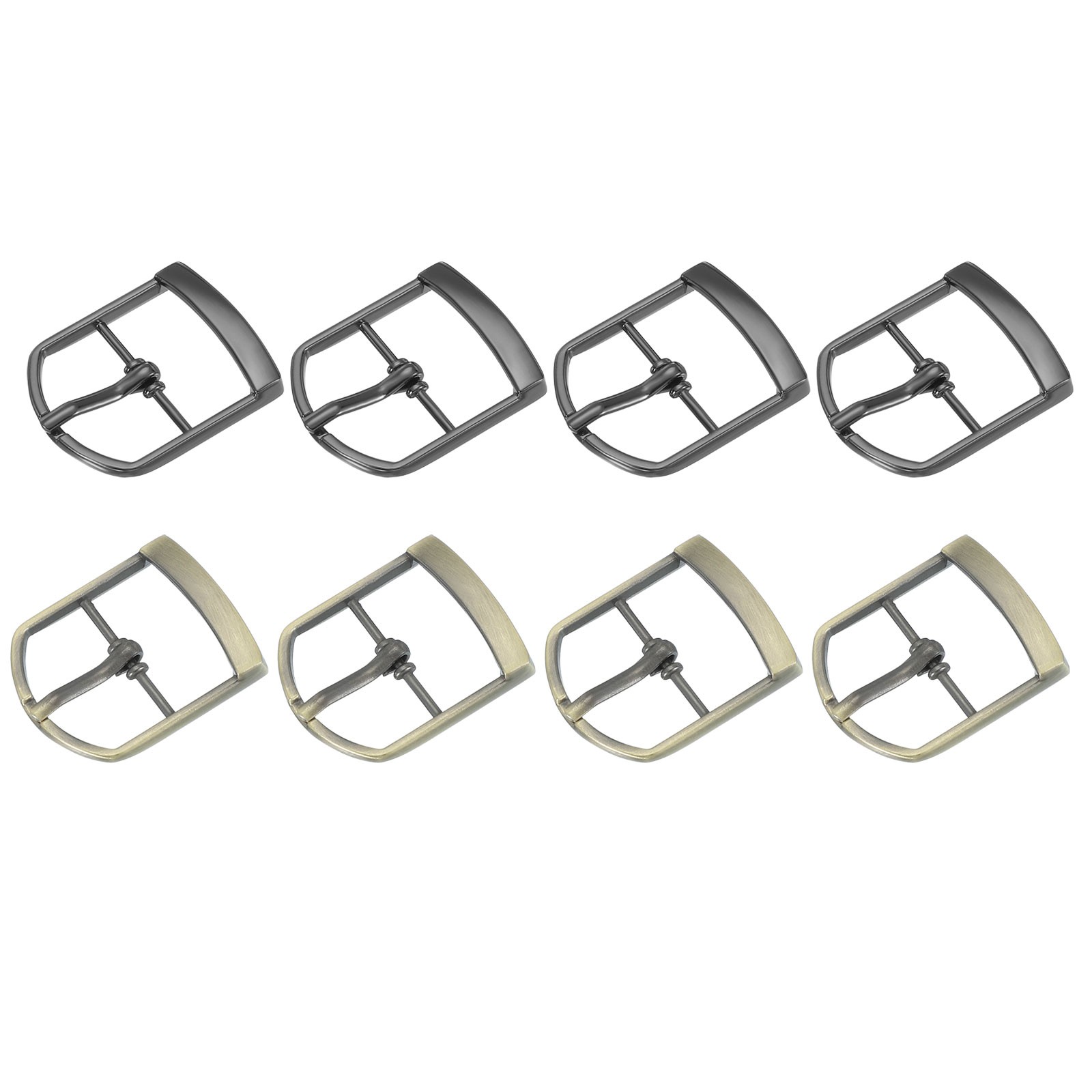 8Pcs 1&Prime; Single Prong Belt Buckle Metal Roller Buckle Brown/Black