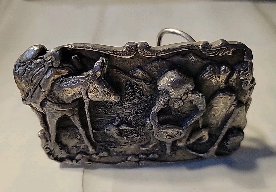 Gold Miner Prospector 3D Pewter Siskiyou ~Arroyo Grande~Belt Buckle Co. 1981
