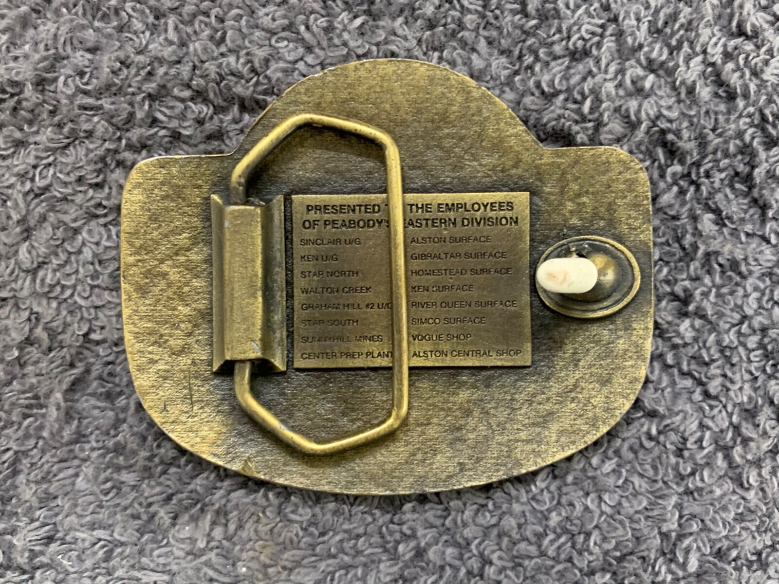 Peabody Coal Company Eastern Division 1983 Safety Award Belt Buckle Vtg 80’s