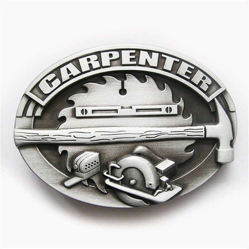 Vintage Style Tradesman Carpenter Western Star Belt Buckle