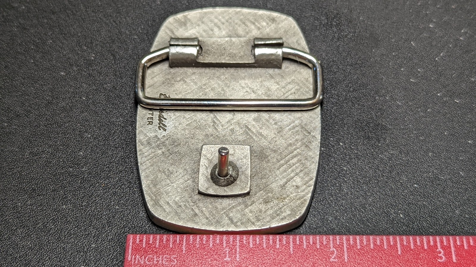 PEWTER RED JACKET SHIP BELT BUCKLE MADE BY BLAISDELL
