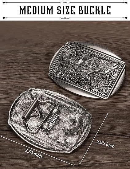 Belt Buckles for Men Women – Western Cowboy Belt Buckle American Flag and Eagle