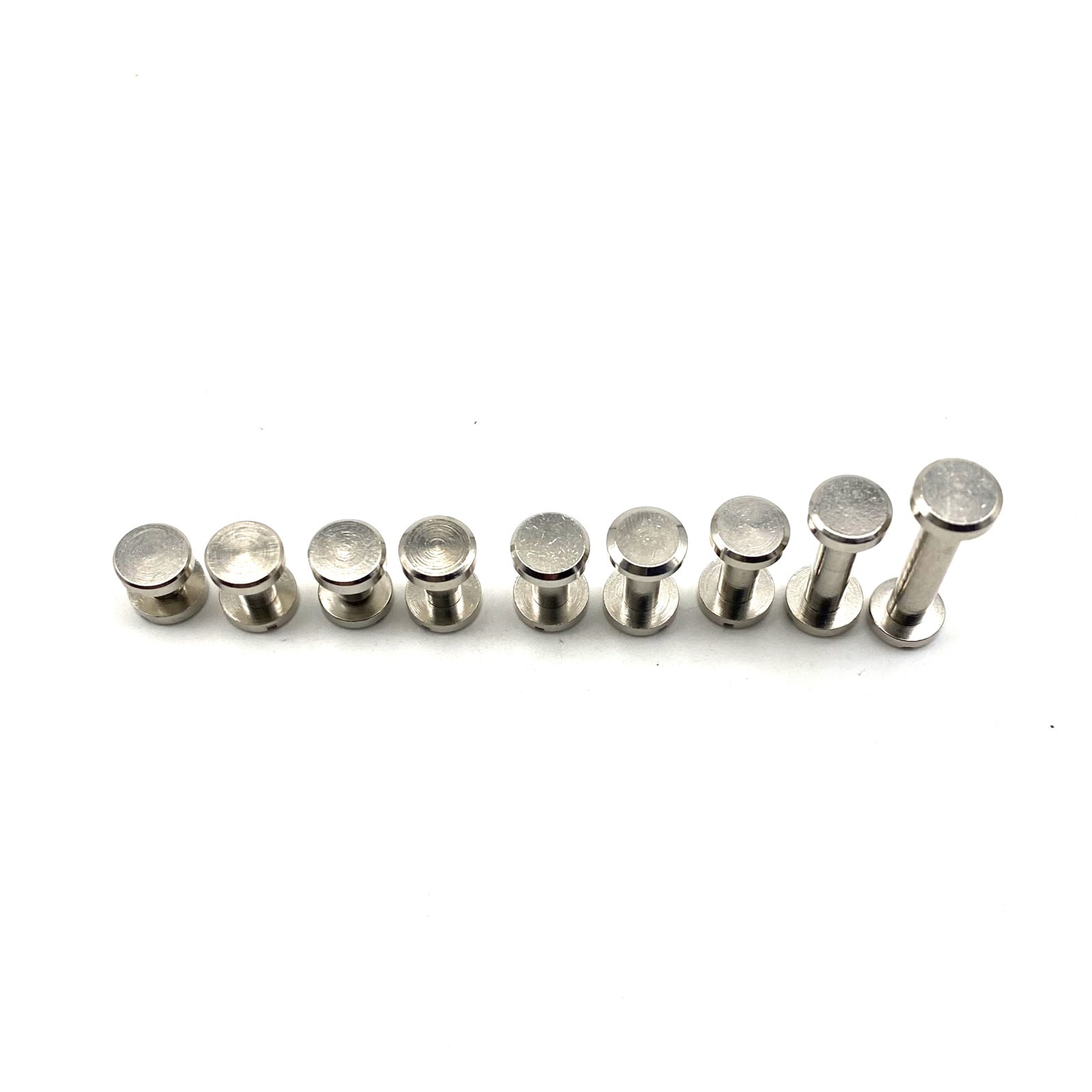 10mmDiameter Post Sliver Brass Chicago Screw Leather Crafting Screw Rivets 10pcs