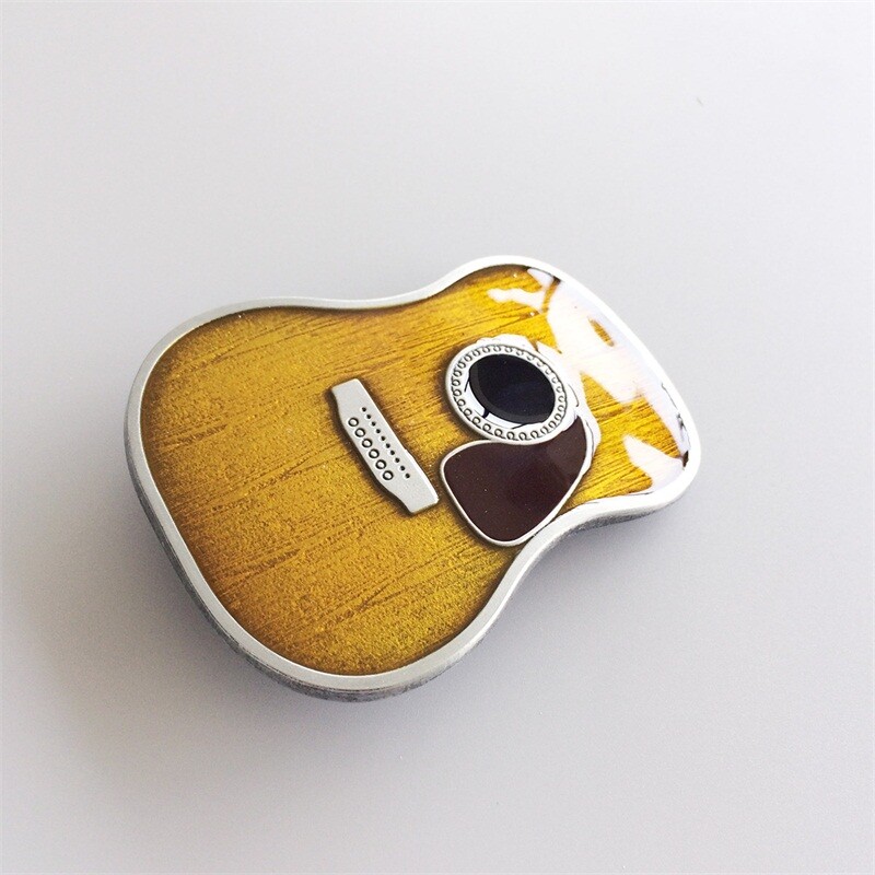 Vintage Style Enamel Guitar Music Belt Buckle