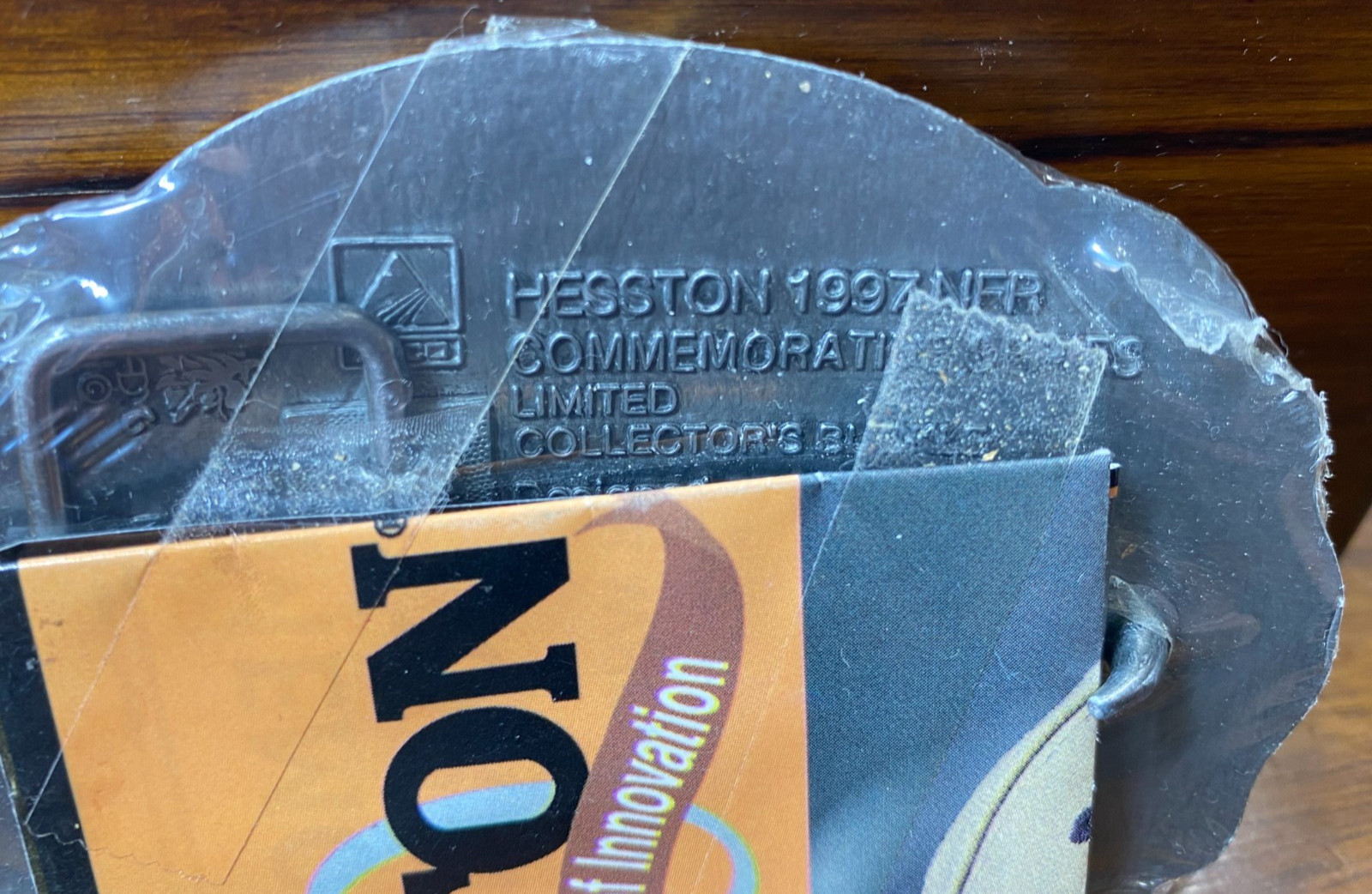 Hesston Wrangler 1997 Silver Tone NFR National Finals Rodeo Oval Belt Buckle VTG