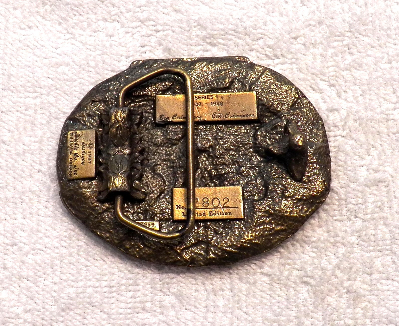 VINTAGE BELT BUCKLE TRACTOR IMPLEMENT SUPPLY (TISCO) SPEC CAST SISKIYOU BB16