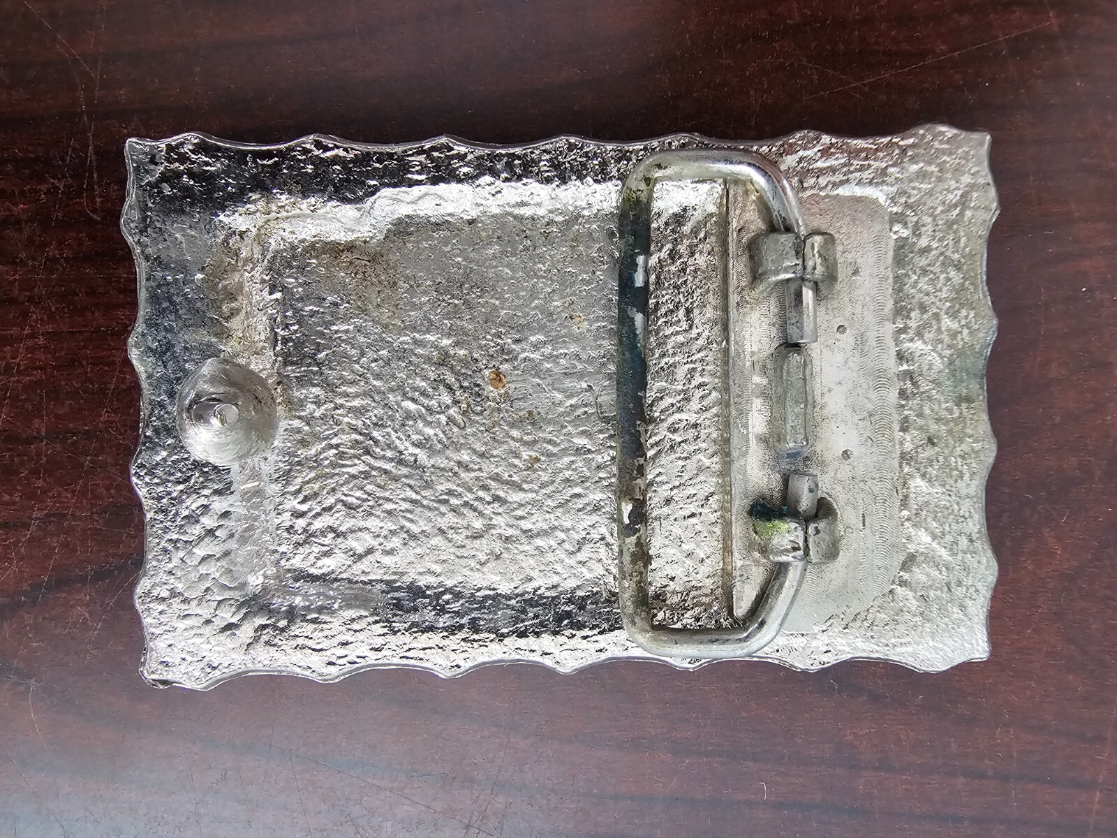 Nice Picturstone Handmade Bamboo Silvertone Western Belt Buckle 3-3/8×2-1/4&Prime;
