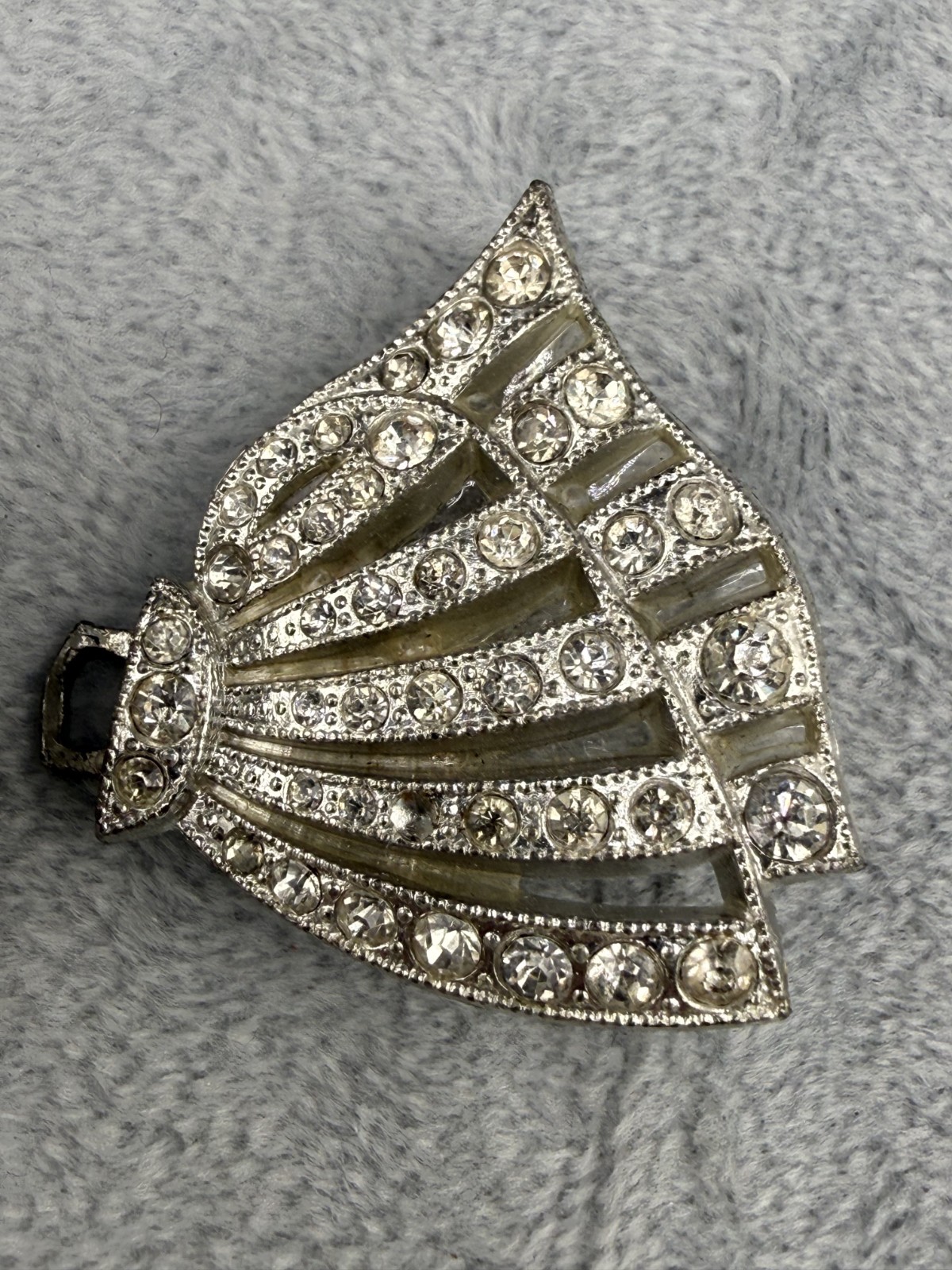 Vintage Rhinestone Buckle Lot Silver Tone Signed READ