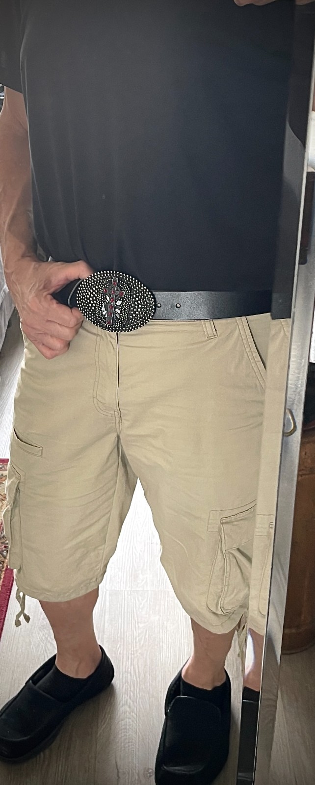 Handmade Oval Cross Belt Buckle Gothic Rock Metal Darren McNeese