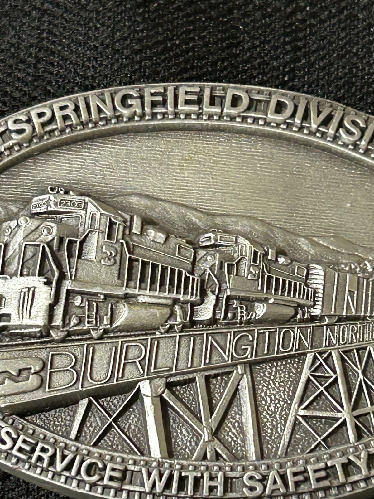 Vtg 1988 Burlington Northern Springfield Division Safety Award Limited Ed Pewter