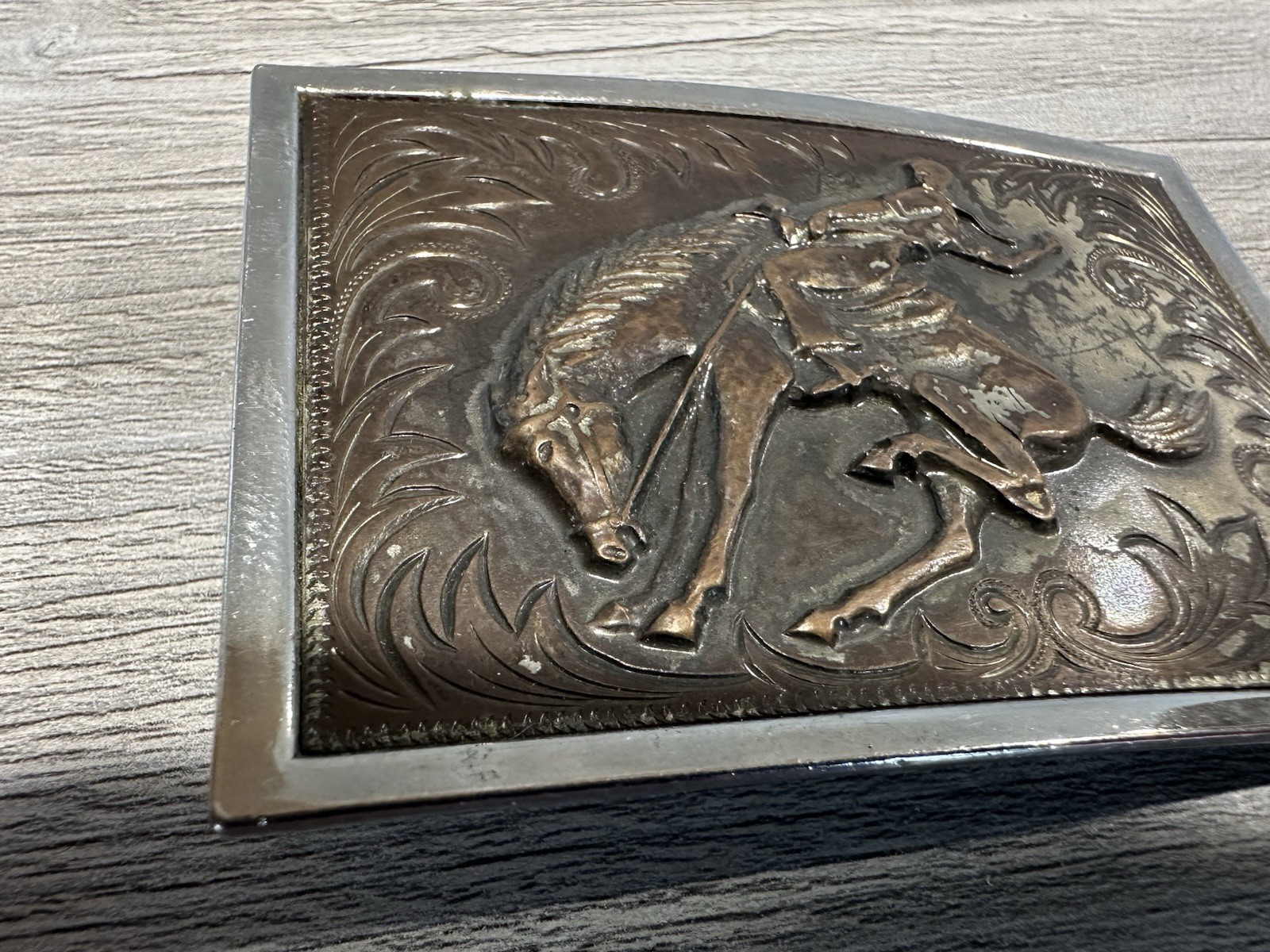 Vintage Belt Buckle Bucking Saddle Bronco Rider