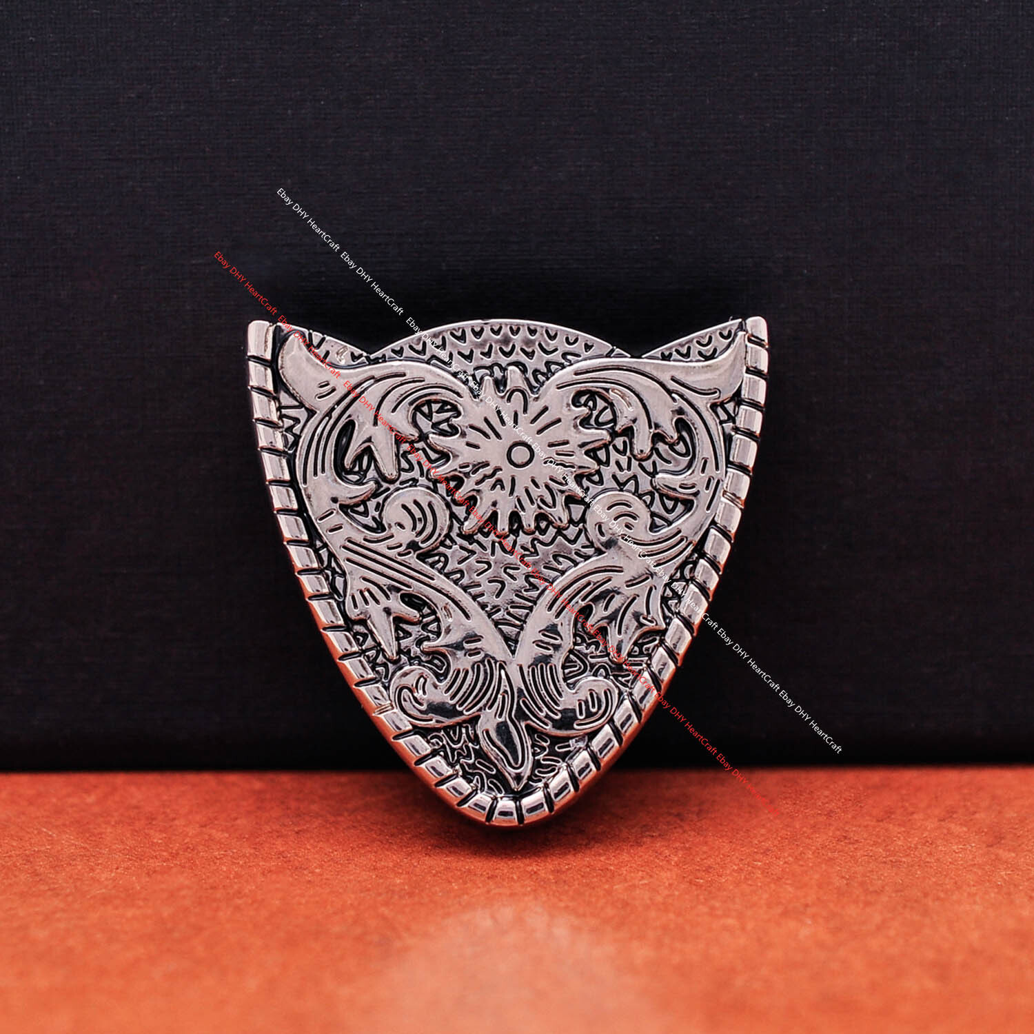 39mm Engraved Western Flower Silver Equestrian Bridle Halter Belt Buckle Set 3pc