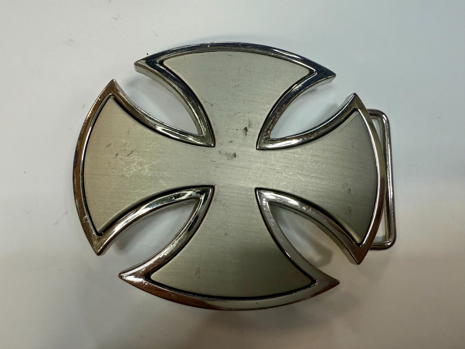 Maltese Celtic Iron Cross Gothic Punk Biker Silver Color Cutout Belt Buckle