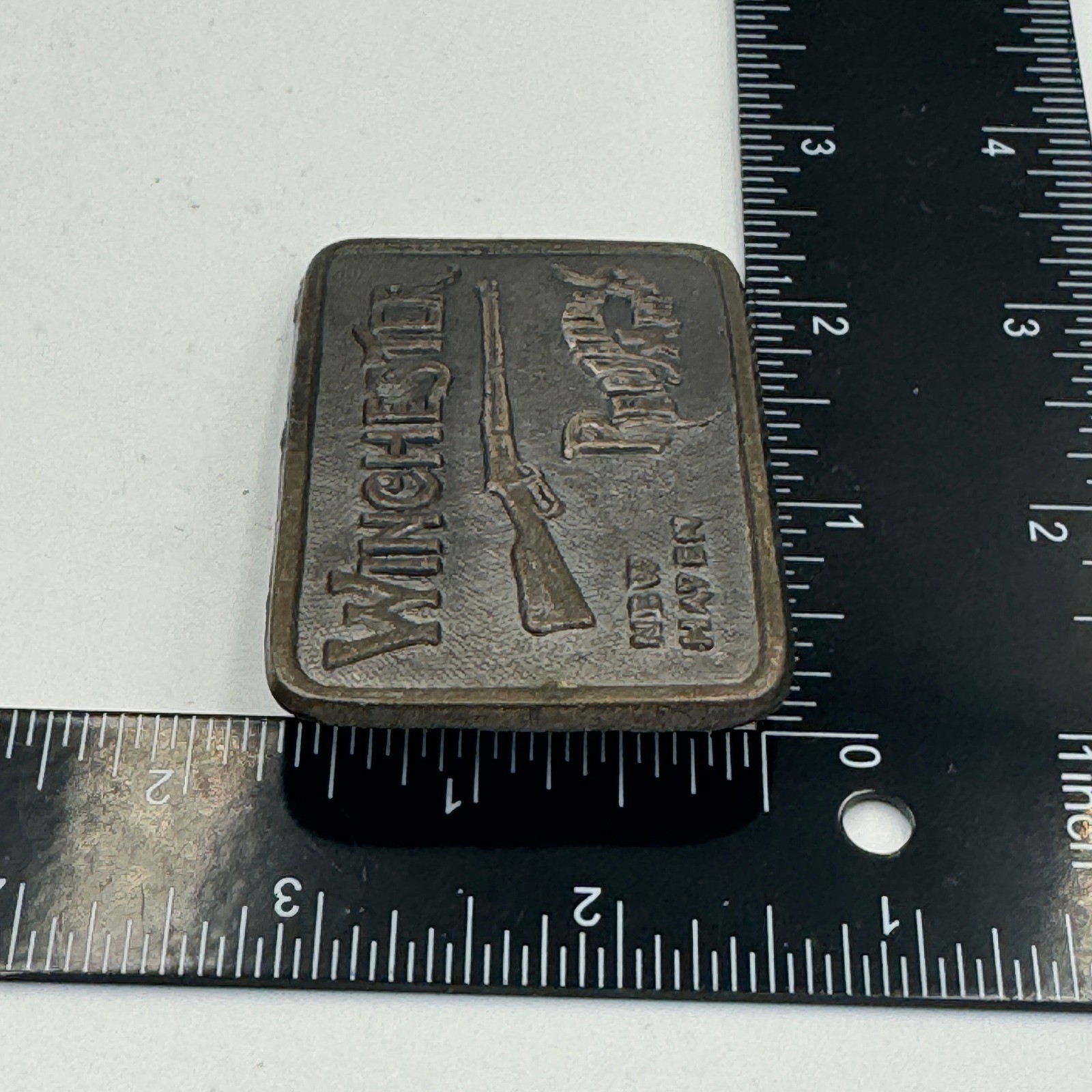 Winchester Repeating Arms Belt Buckle Vintage New Haven Rifle Brass Tone Metal