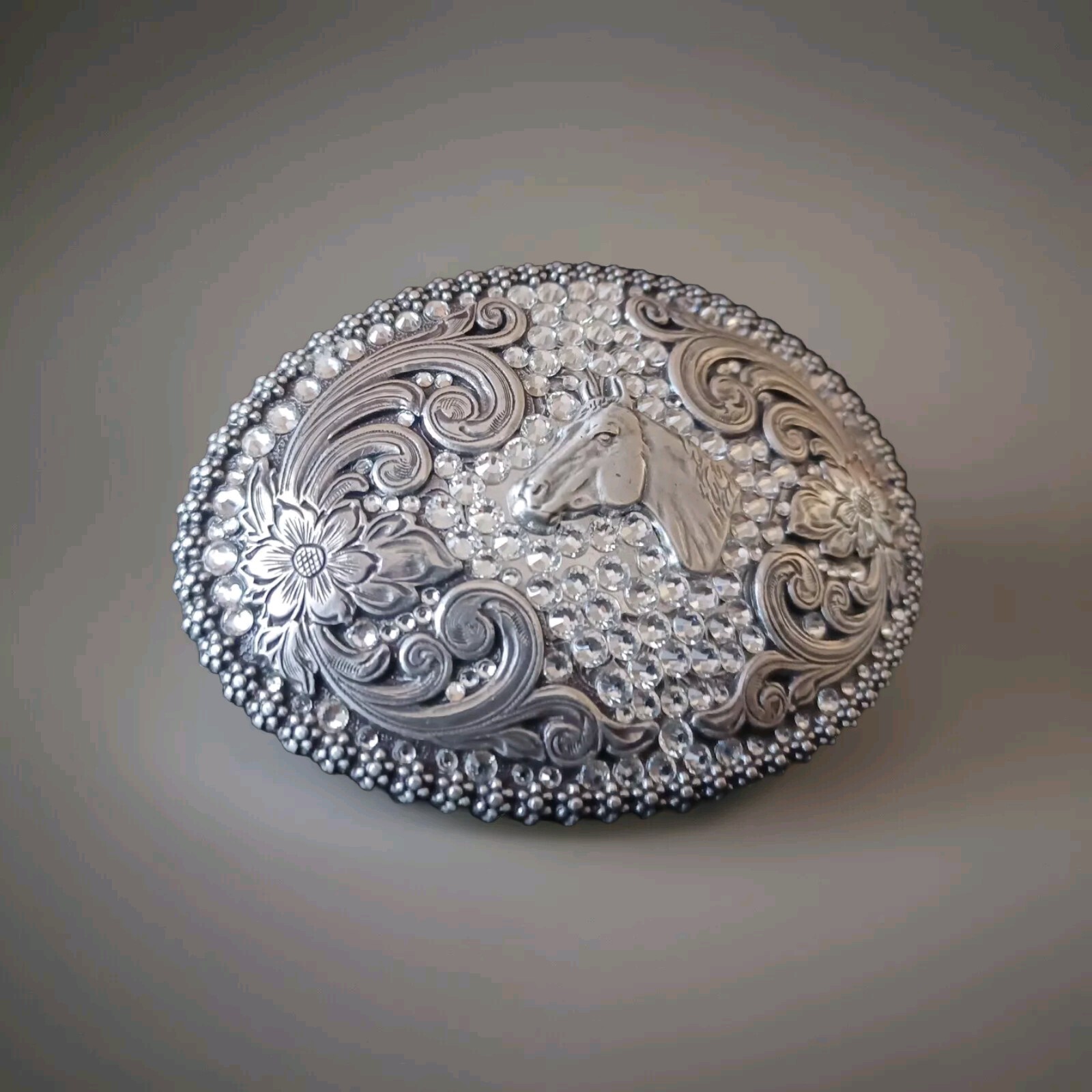 Nocona Blazin Roxx Horse Head Crystal Western Belt Buckle HORSE 37536