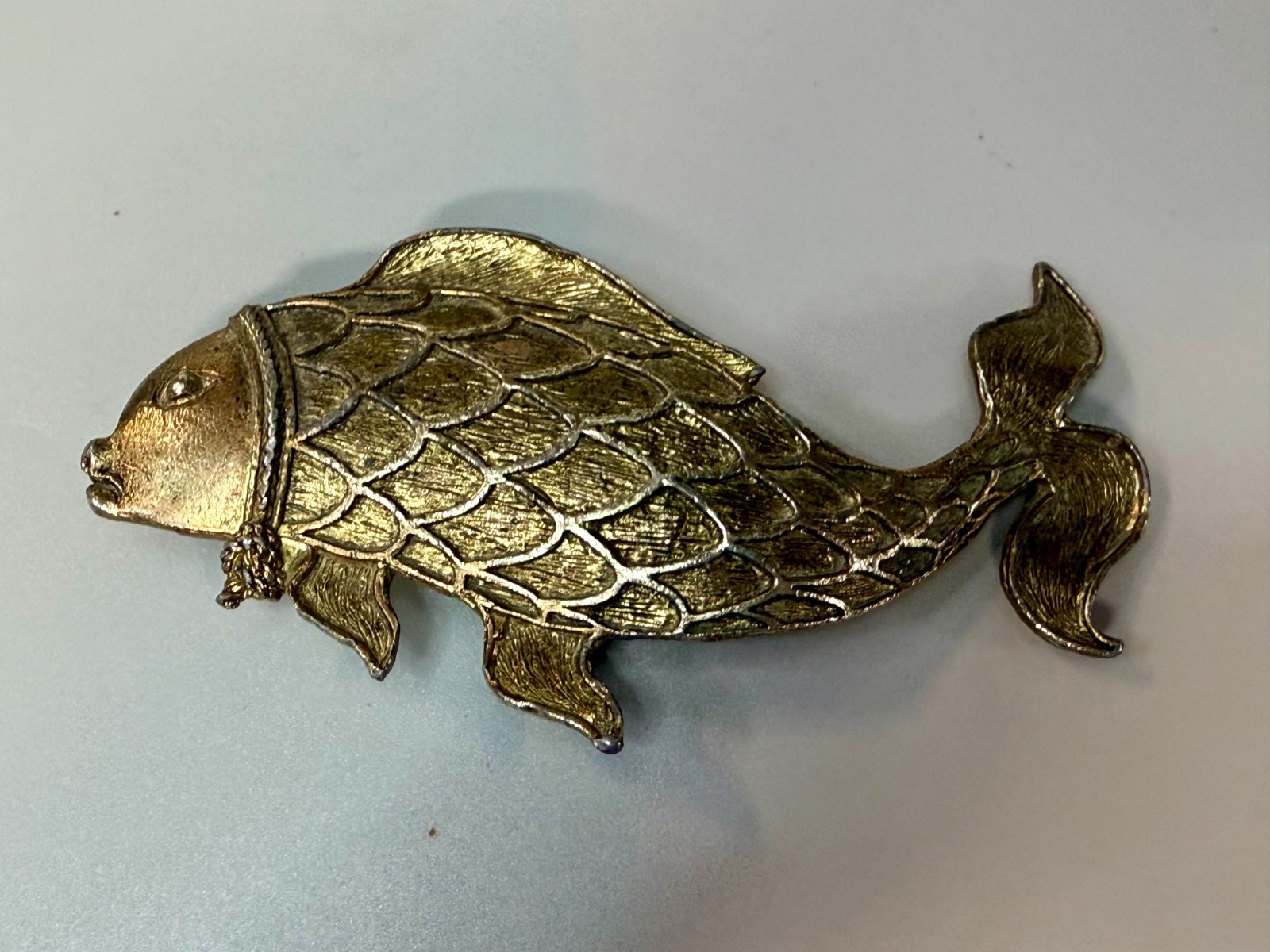 Japanese Koi Fish Symbol Luck Prosperity Good Fortune Huge Figural Belt Buckle