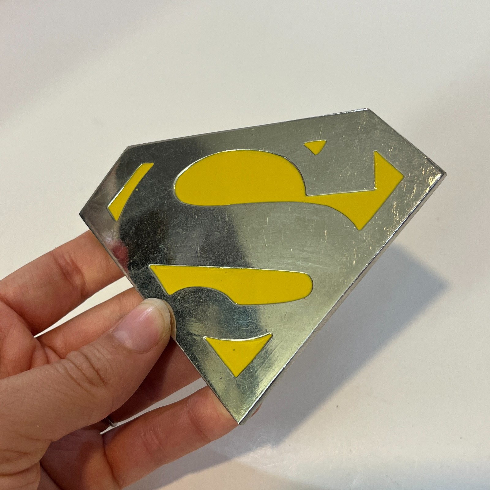 Superman Yellow & Silver Metal Belt Buckle Logo DC Comics