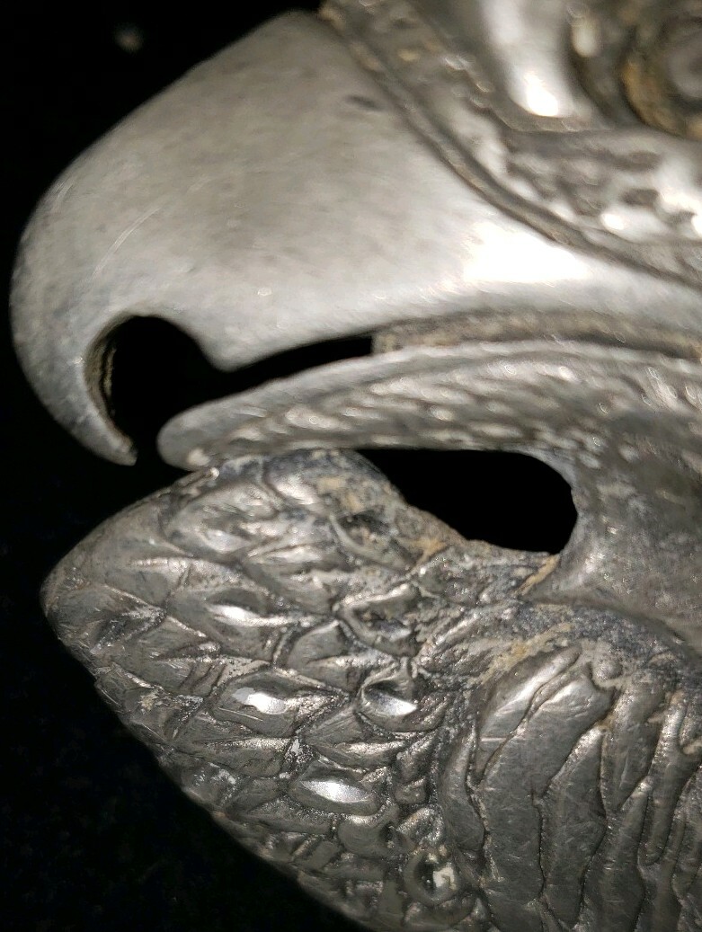 Eagle Belt Buckle EJC 1995 Vintage Pewter Made in USA America Size 3.5&Prime; x 2.5&Prime;