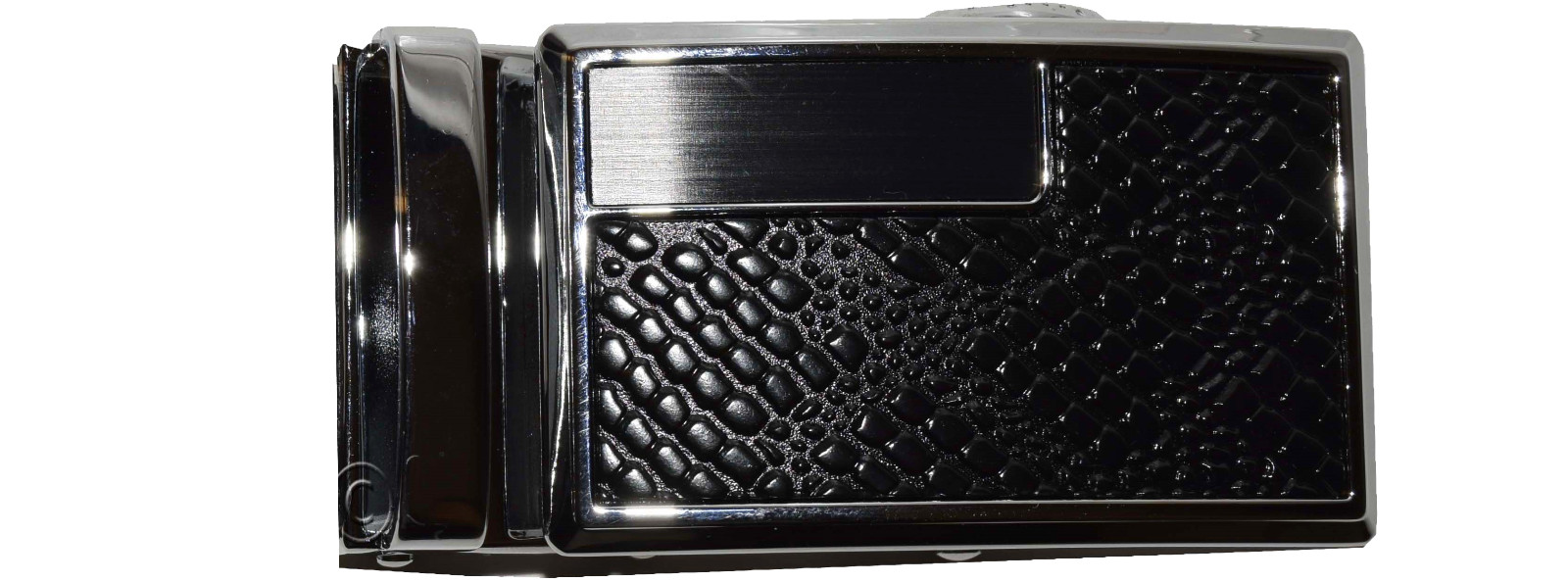 Men’s belt Buckle. Automatic sliding buckle Black and Silver Belt buckle only #7