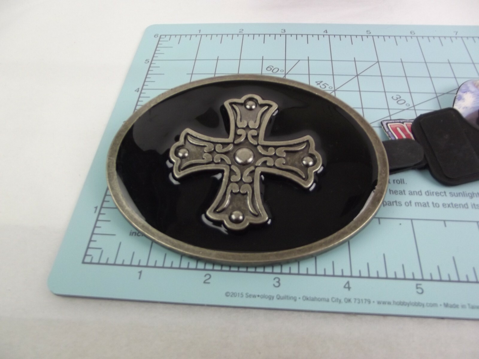 Pugs Gear Belt Buckle Enamel Iron Cross Independence Trucking Skater NWT