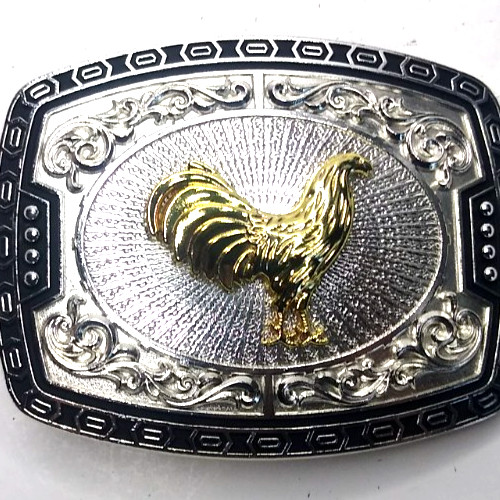 Rooster Western Cowboy Belt Buckle Hebilla Vaquero Rodeo Gallo Del Cielo, Silver