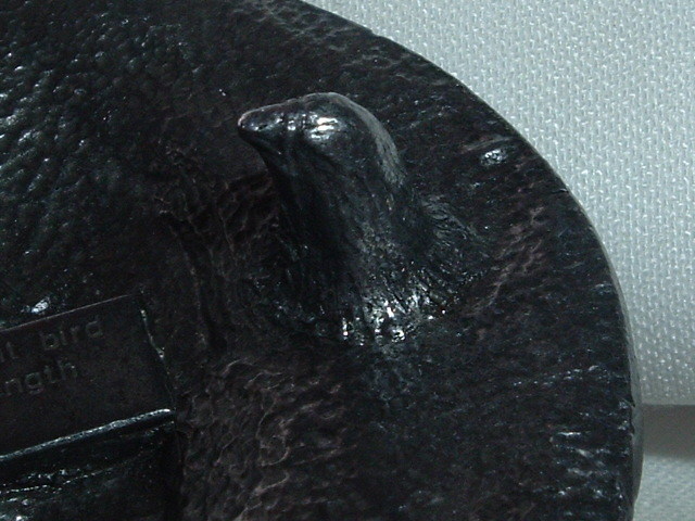 VINTAGE SISKIYOU BUCKLE CO. AMERICAN BALD EAGLE PEWTER ENAMEL BELT BUCKLE