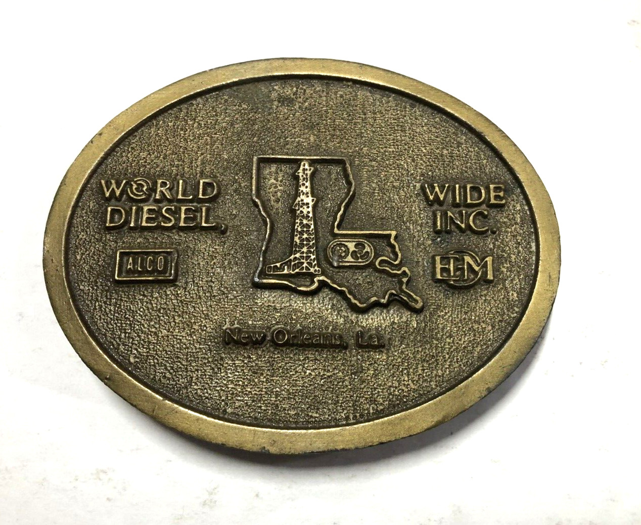 World Wide Diesel Inc – Solid Brass Belt Buckle- New Orleans Louisiana – Alco